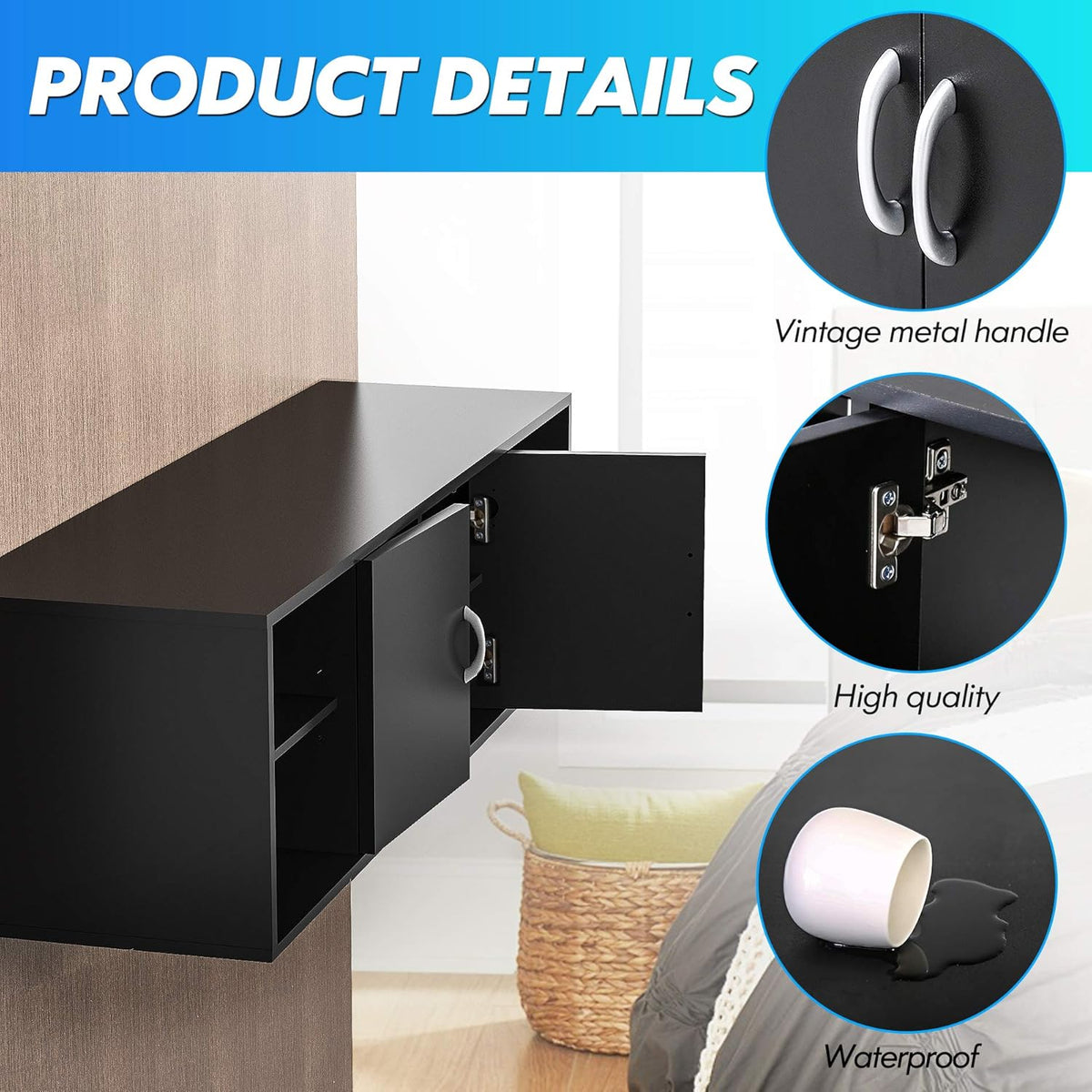 Wall Mounted Desk Hutch with Door I465303