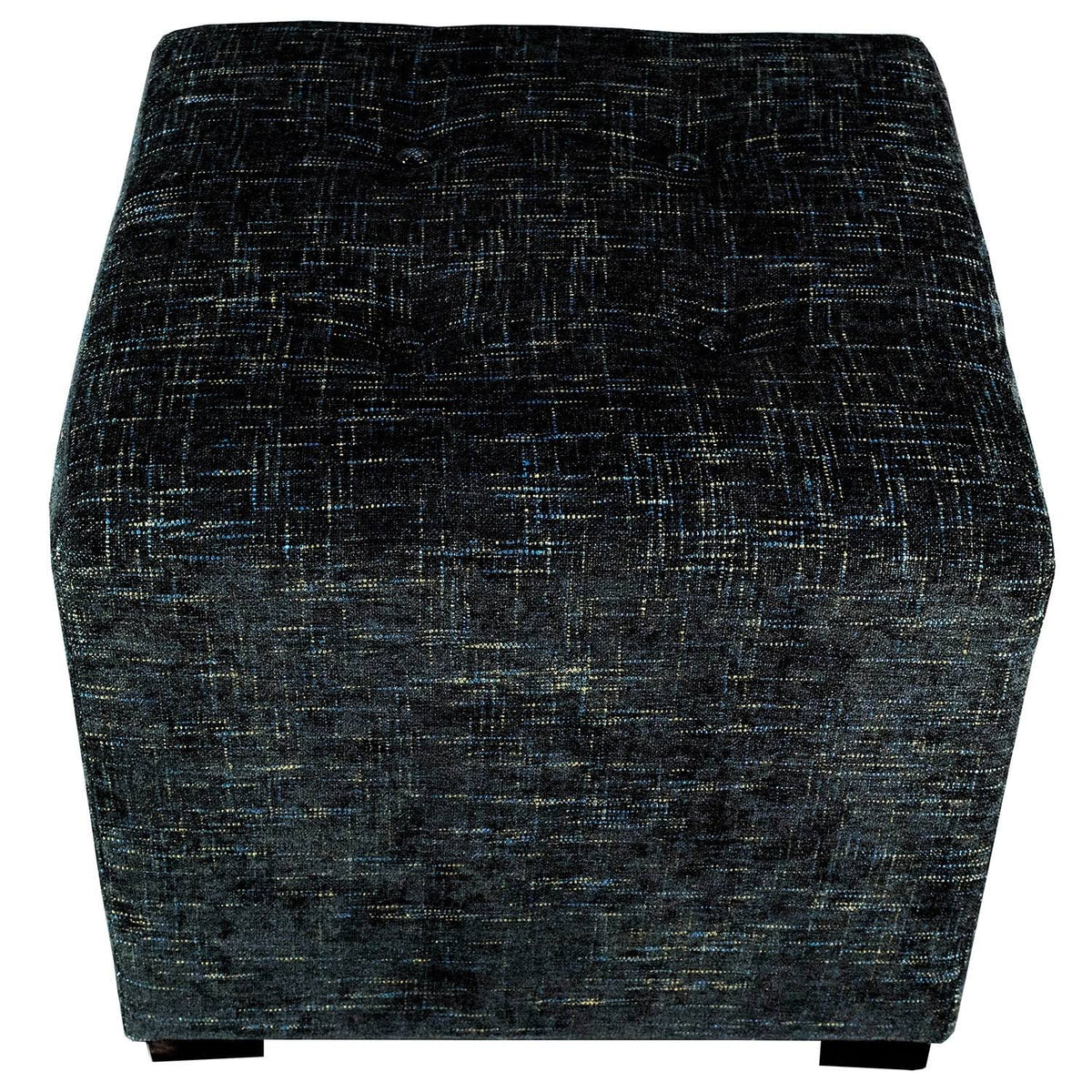 Black 4-Button Tufted Square Ottoman H33178