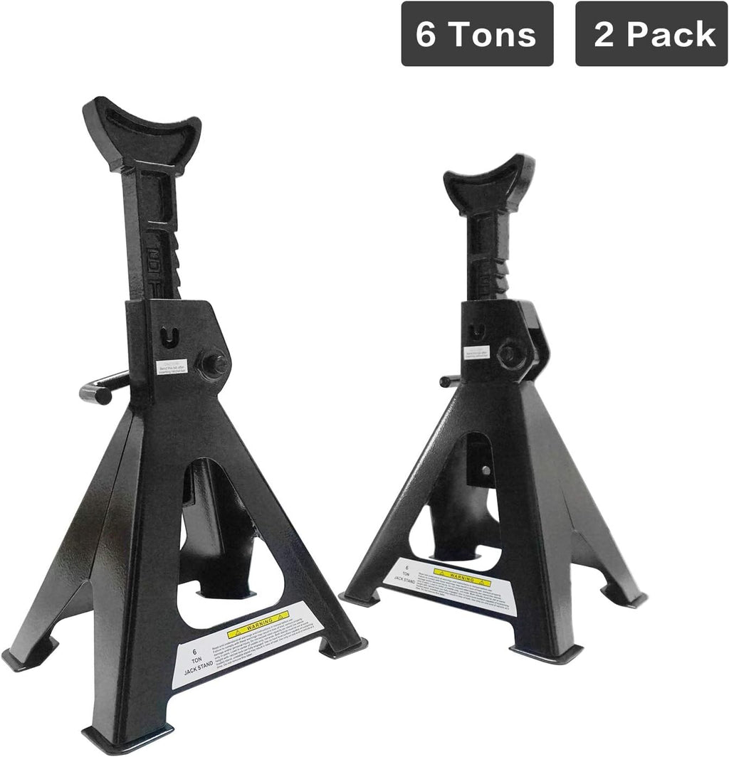 6 Ton Capacity Steel Jack Stands, Pack of 2 I710849