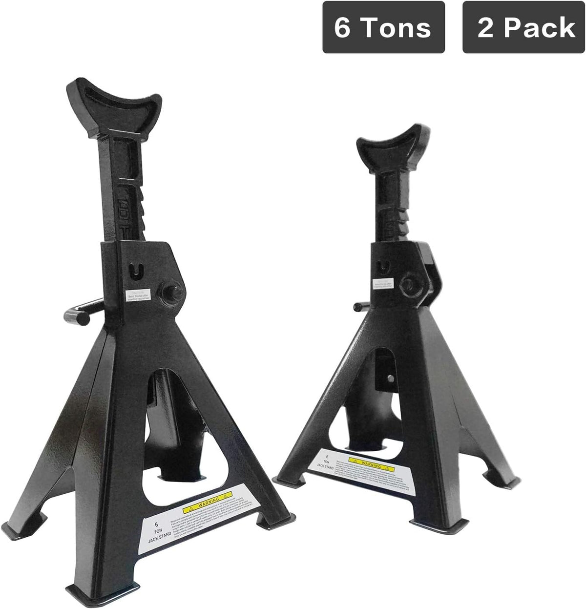 6 Ton Capacity Steel Jack Stands, Pack of 2 I710849
