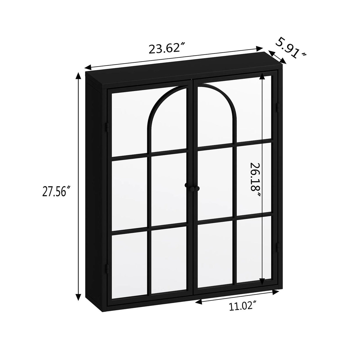 Vintage Two Door Wall Cabinet with Mirror D665694