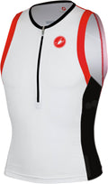 White/Black/Red Sleeveless Tri Top Z4056