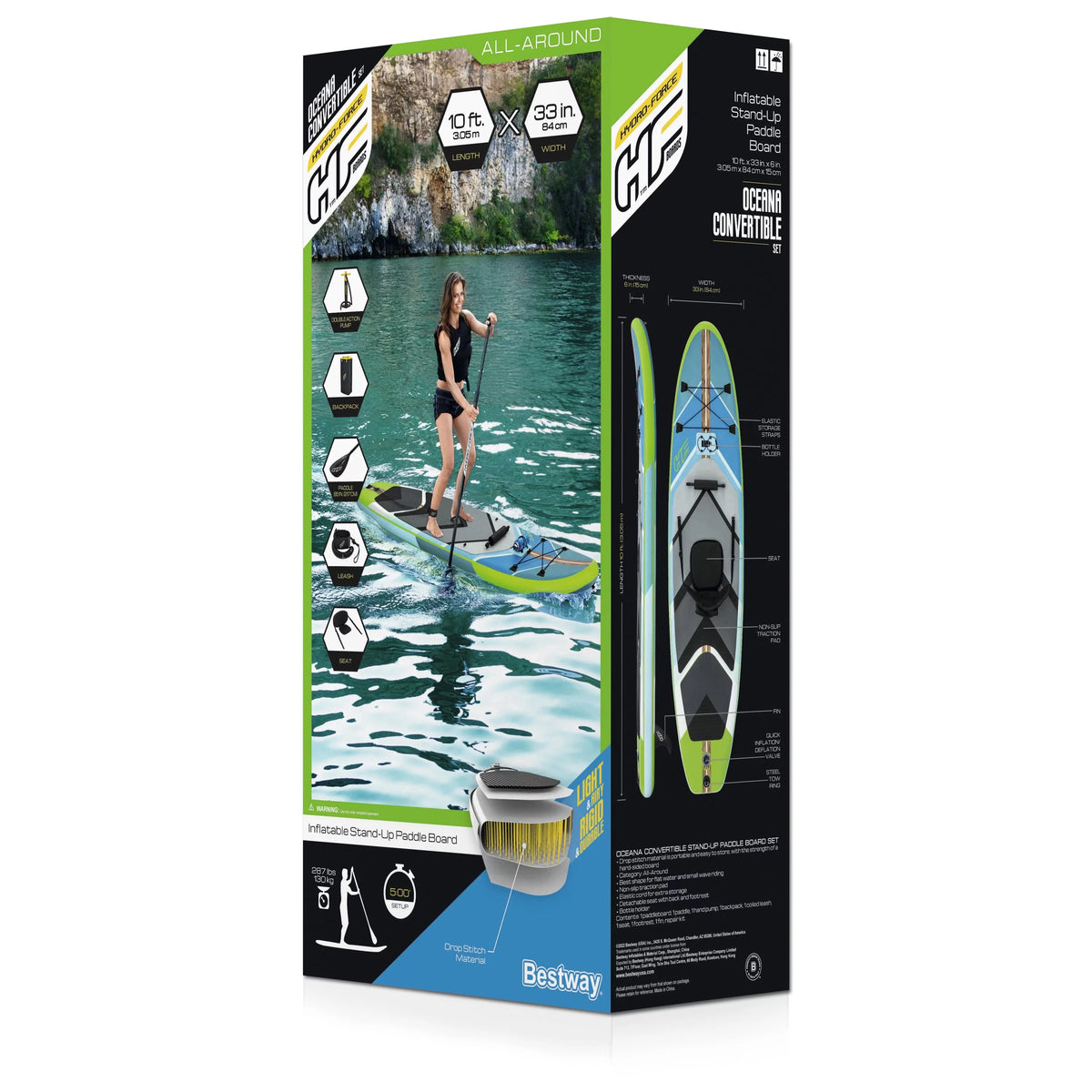 Inflatable Convertible Stand-Up Paddleboard and Kayak Set D26129