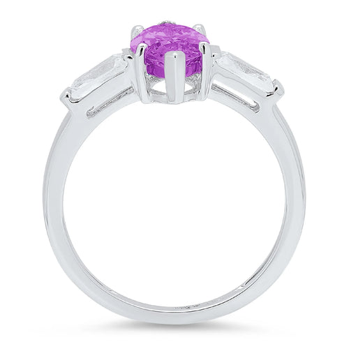 2.0ct Marquise Cut Simulated Alexandrite 18k White Gold 3 Stone Ring D470