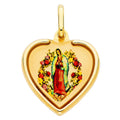 14k Gold Our Lady Of Guadalupe Pendant Necklace 19x18mm 1.1 Grams R3339