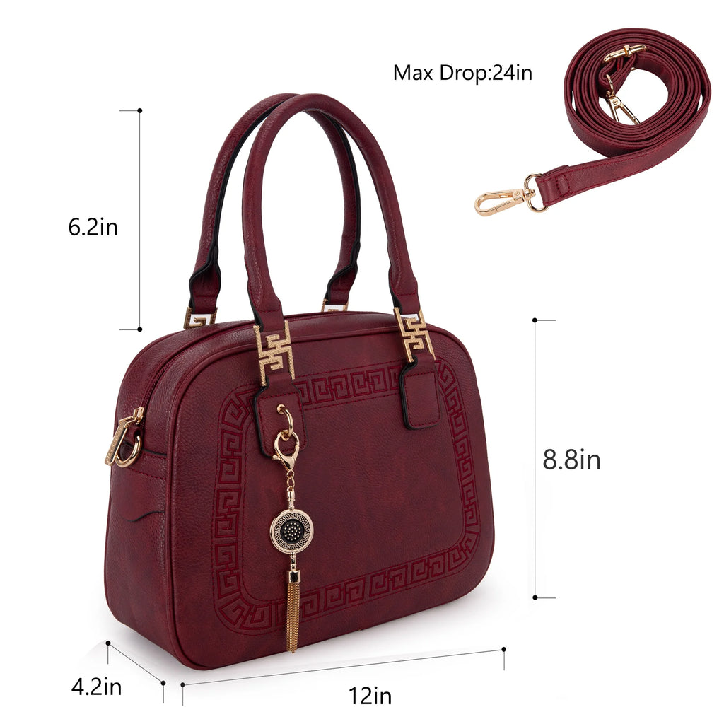 Small Top Handle Purse Crossbody Satchel Handbag Barrel Bag E90219