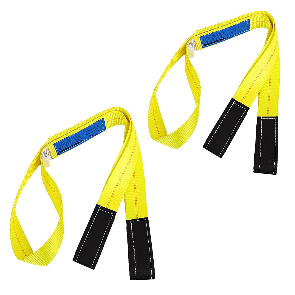 10'x2 Nylon Tow Strap 2 Pack 15,000lbs Heavy Duty Lifting Sling E772