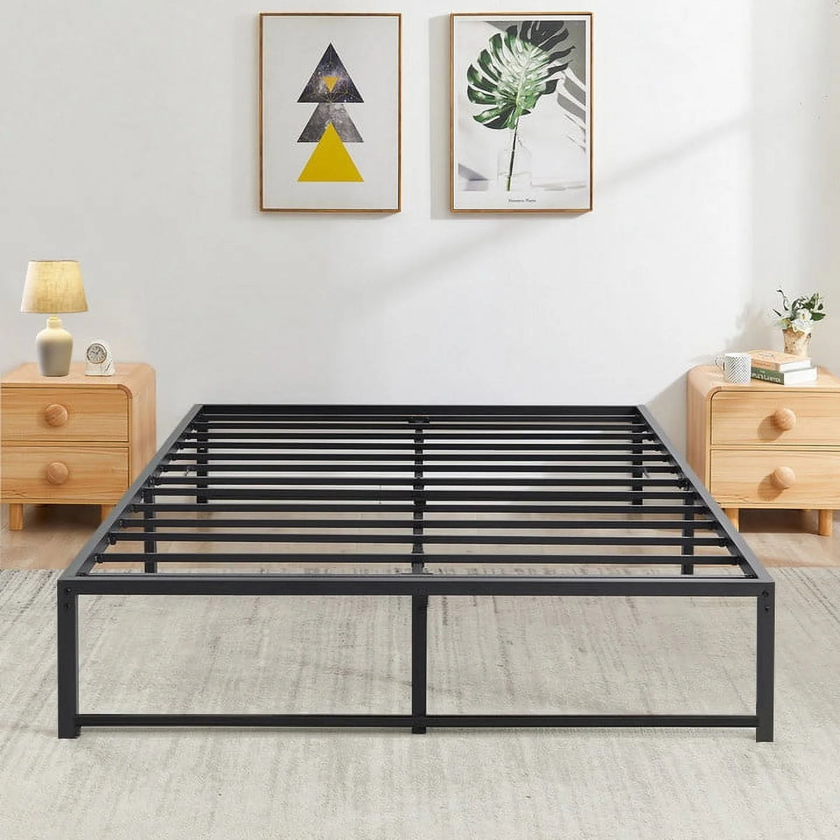 Black Full Size Metal Platform Bed Frame F1898