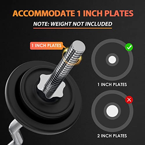 47" EZ Curl Bar Weight Lifting Bar with 2 Star Collars N142