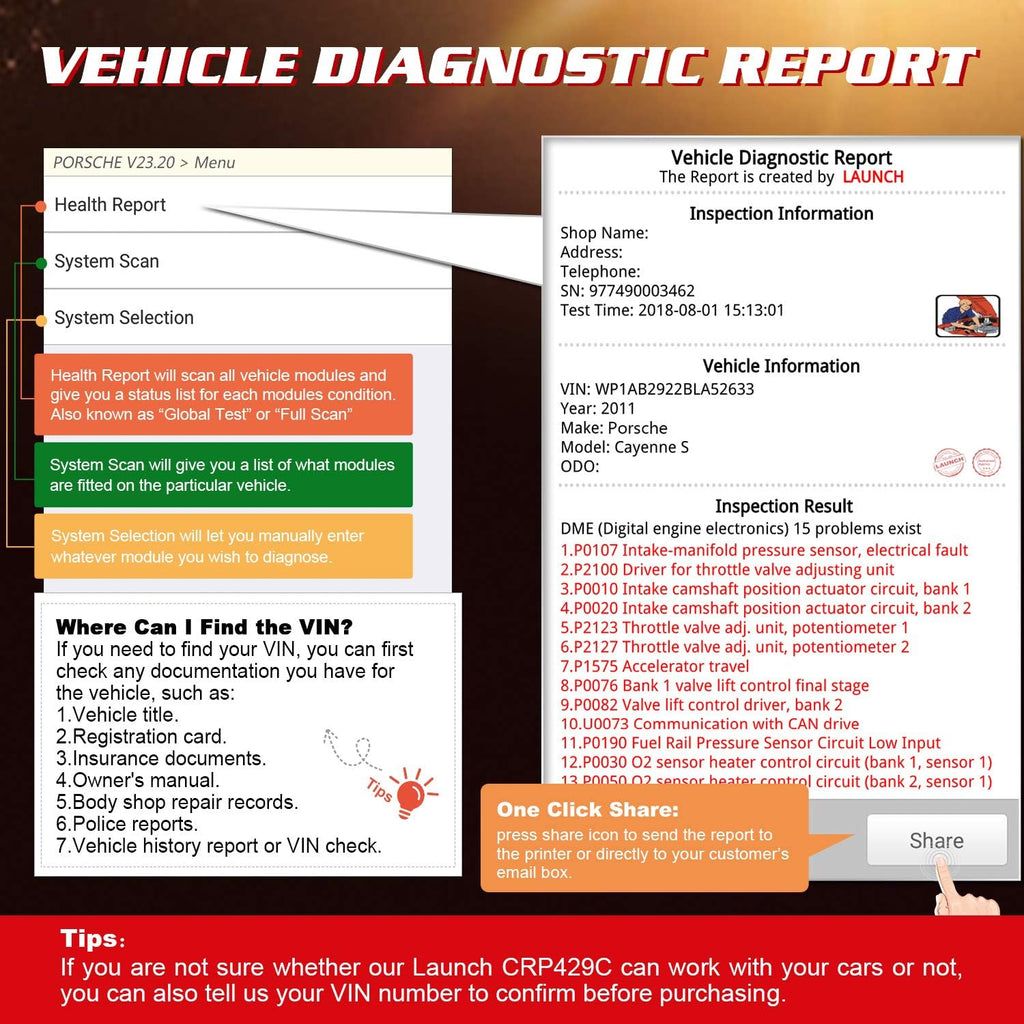 OBD2 Scanner Auto Diagnostic Tool Y6978