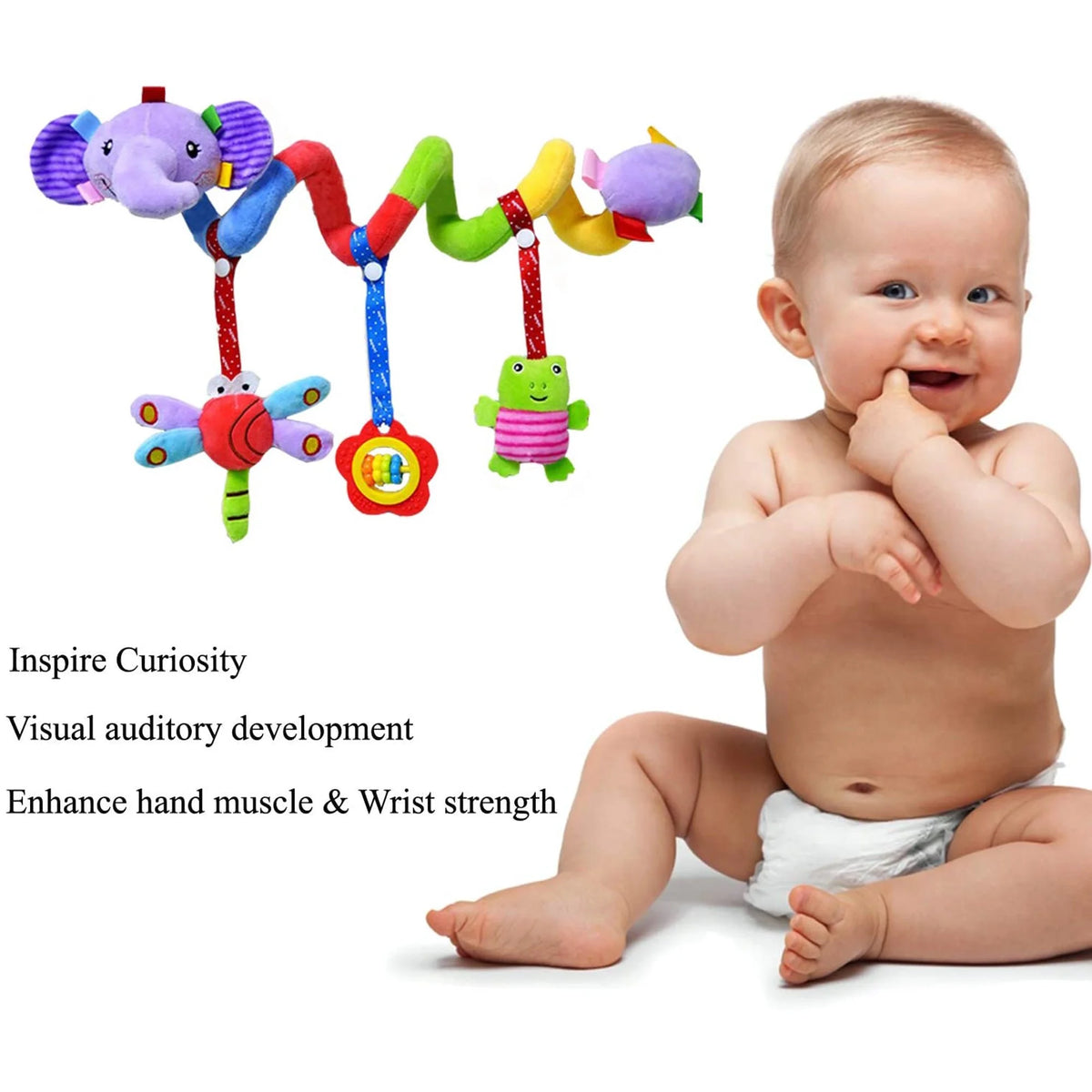 Baby Spiral Plush Toy for Car Seat Crib Stroller X7124