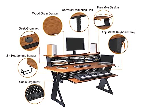 Cherry Music Studio Desk Workstation with 3 x 4U Rack O53958