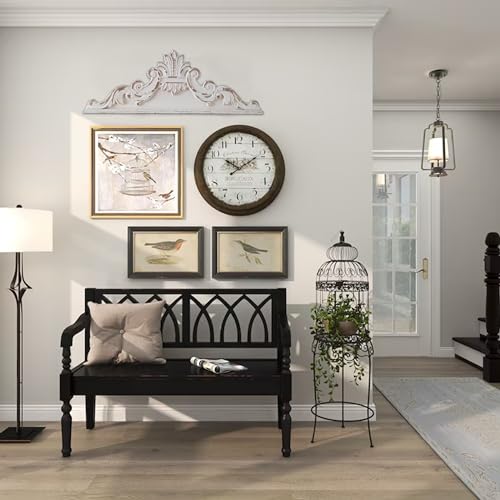 White Wood Floral Carved Wall Sculptures H9777