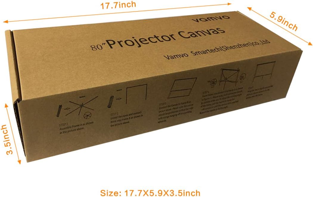 80 Inch Foldable Portable Outdoor Projector Screen with Stand and Bag V293149