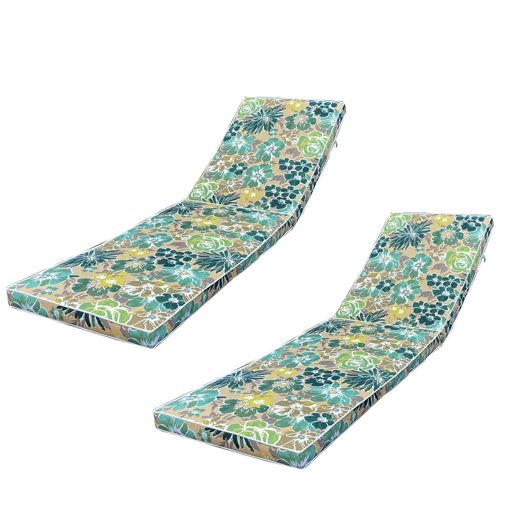 Blue flower Outdoor Lounge Chair Cushion Set of 2 E71654