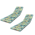 Blue flower Outdoor Lounge Chair Cushion Set of 2 E71654