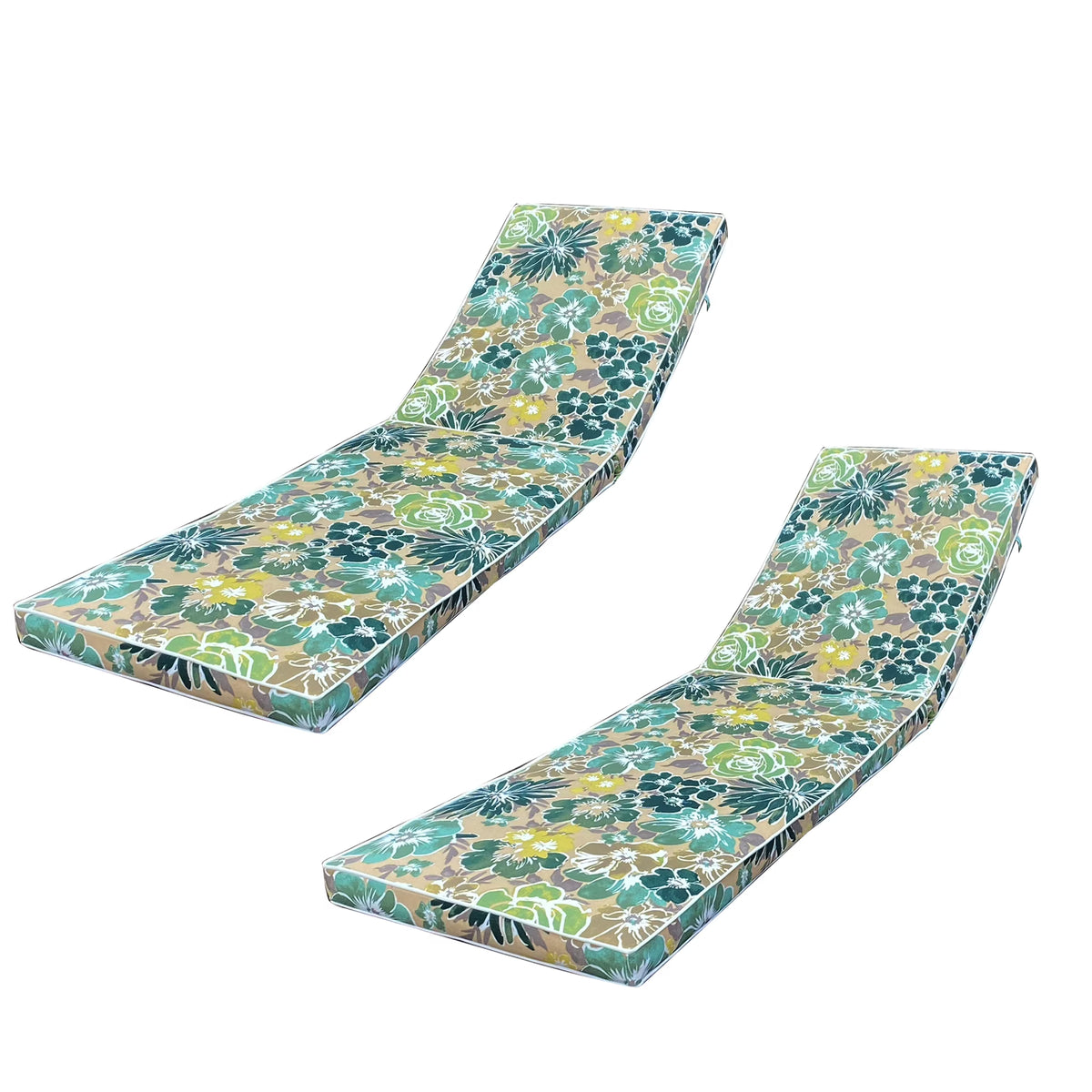 Blue flower Outdoor Lounge Chair Cushion Set of 2 E71654