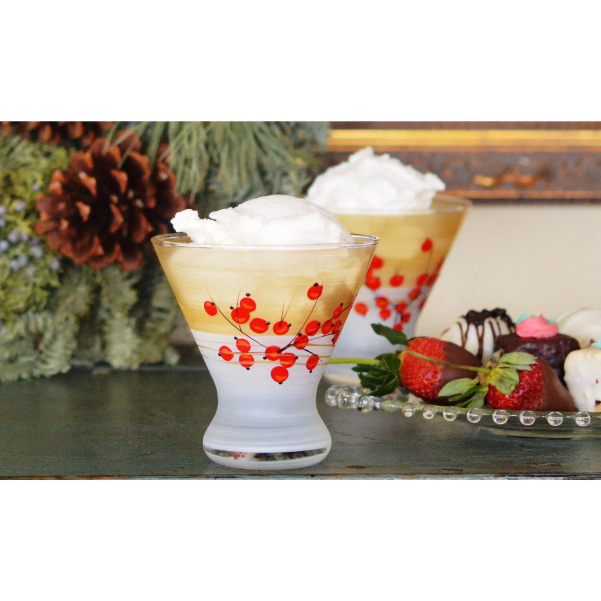 Hand Painted Wine Glasses Set of 2 8.25 oz Q44179