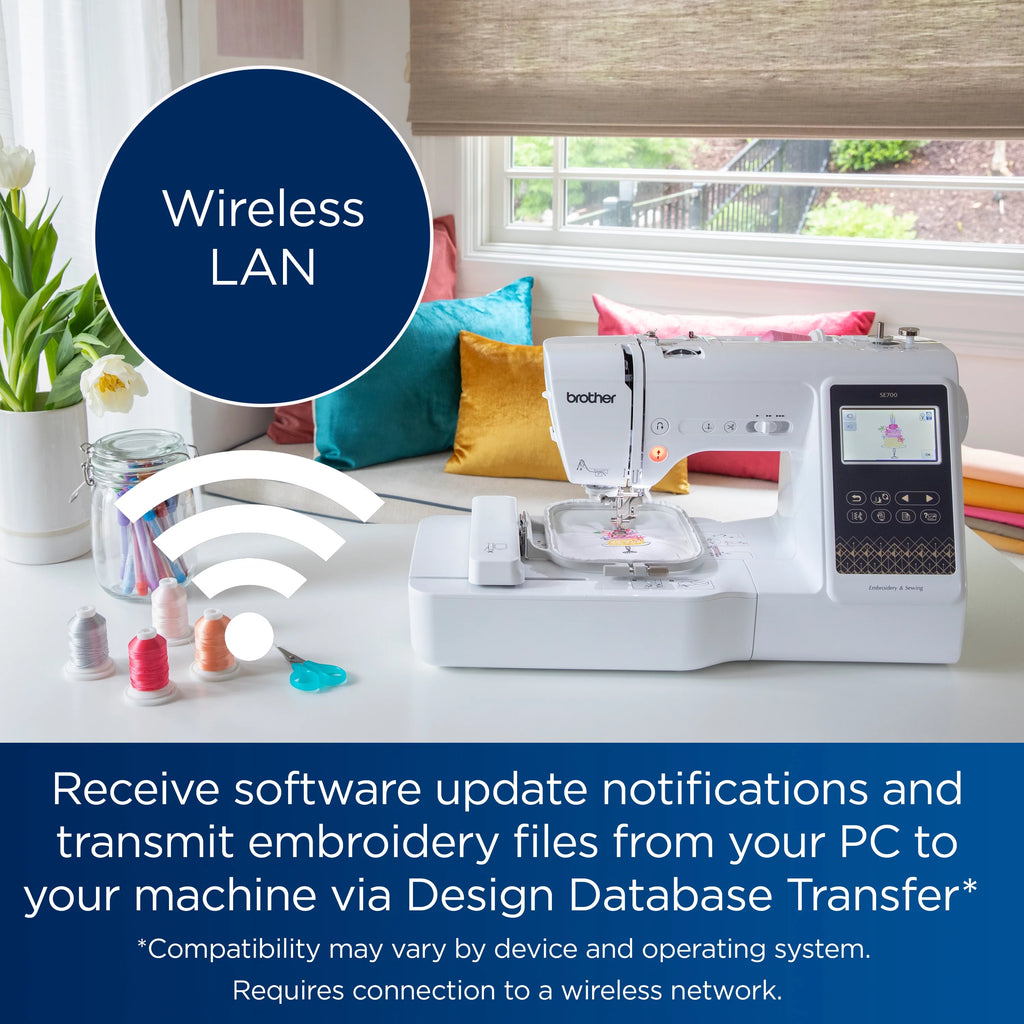 Computerized Sewing & Embroidery Machine with Built-in Designs & Wireless Connectivity L202