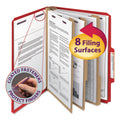 Bright Red Letter Size Classification Folders with Fasteners, 10/Box X8967