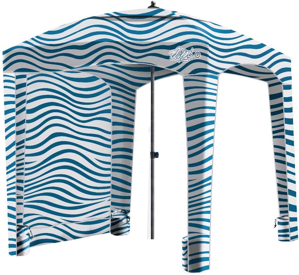 Beach Cabana Canopy, Waterproof, Portable 6' x 6' Beach Shelter with Side Wall R865