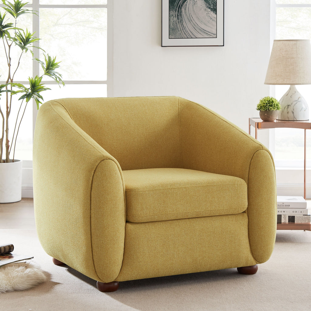 Light Yellow Upholstered Accent Chair U972650