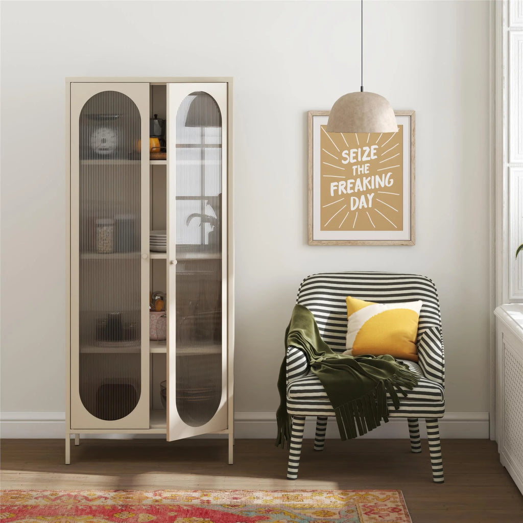 2-Door Accent Cabinet with Fluted Glass L269699
