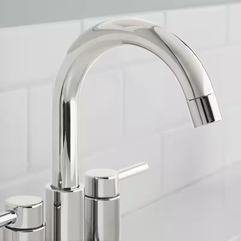 4 in. Centerset Double Handle High-Arc Bathroom Faucet in Polished Nickel X7013