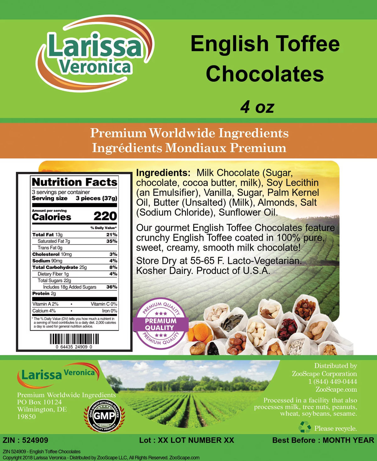 English Toffee Chocolates 4 oz 3-Pack T6831