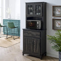 Charcoal Microwave Storage Stand with Double Door Cabinets R20582