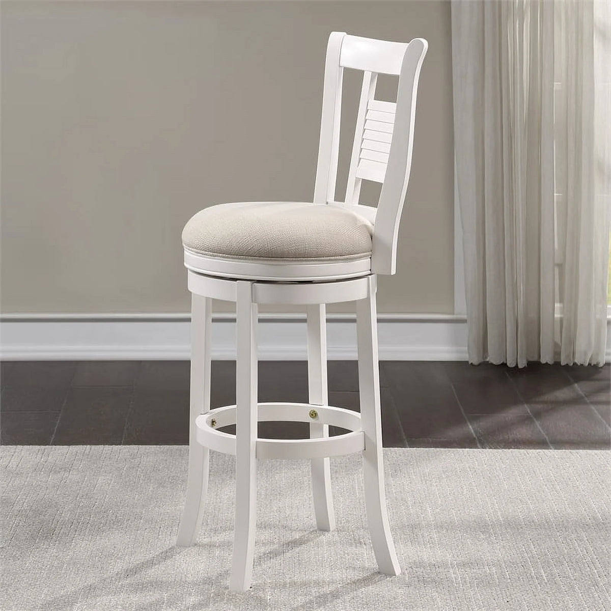 3 Piece Upholstered Solid Wood Swivel Bar Stool Set F67486