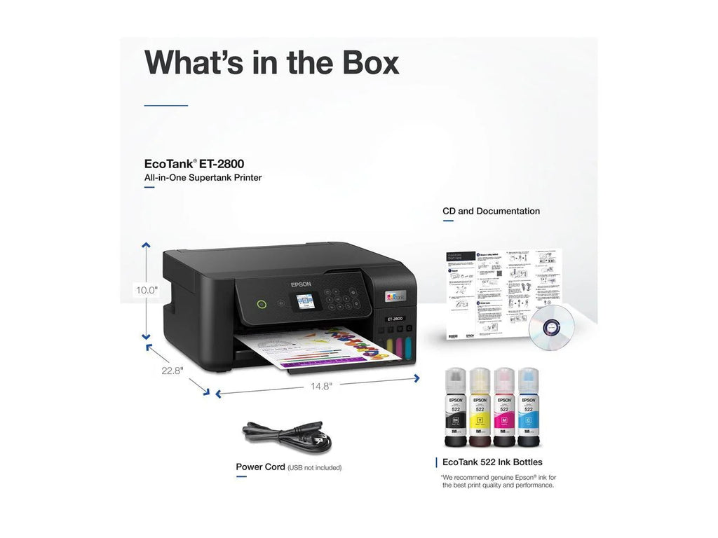 Black Wireless Color All-in-One Supertank Printer J59700