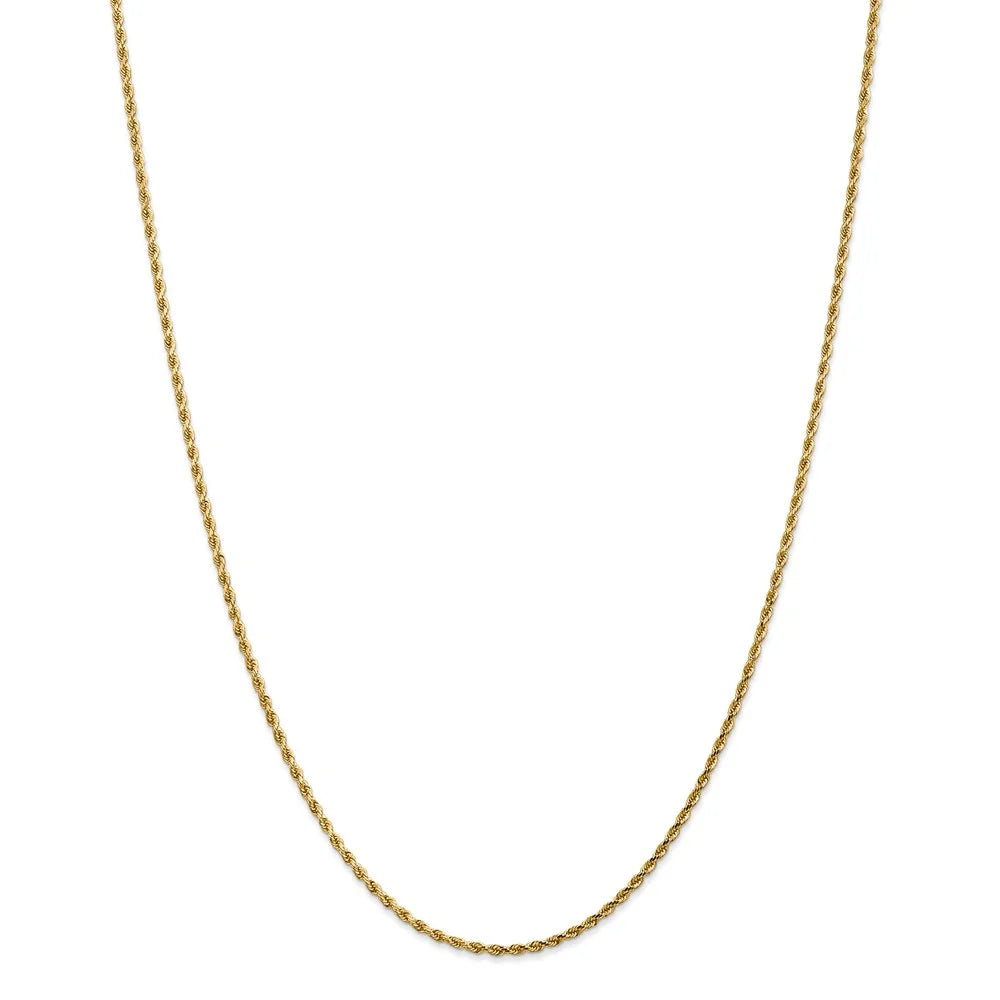 14kt Yellow Gold Diamond Cut Rope Chain with Lobster Clasp, 16 inch E8741