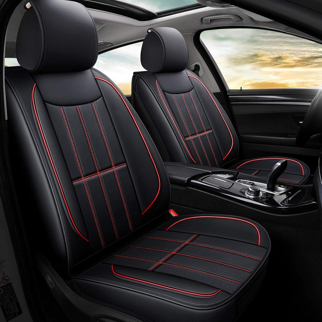 Leather Car Seat Covers Full Set Gray Q3990
