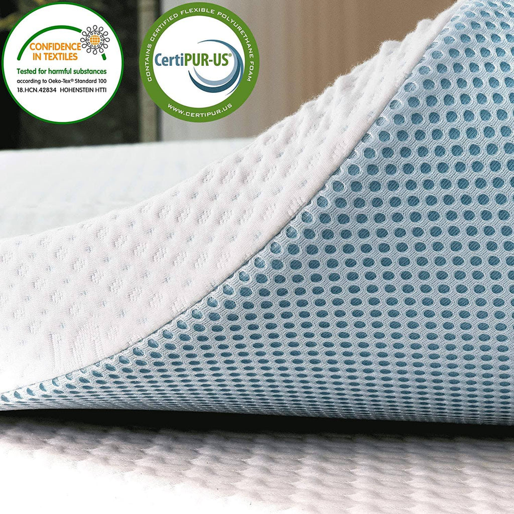 Gel-Infused Memory Foam Mattress Topper with Bamboo Cover H961226