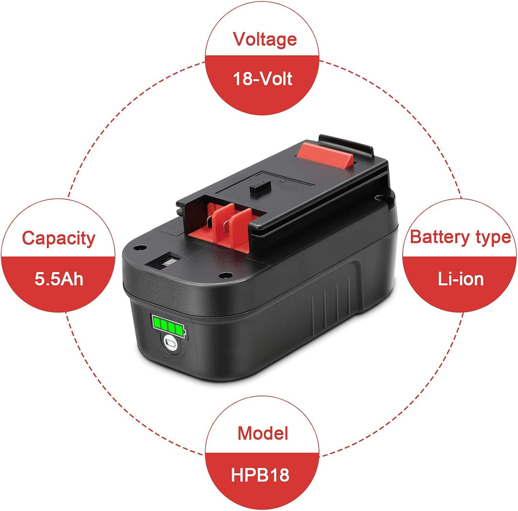 5.5Ah HPB18 Lithium-Ion Battery Pack of 2 T640159