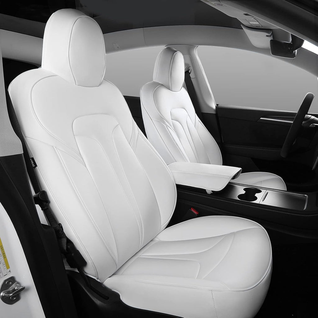 White Nappa Leather Car Seat Cover M9217