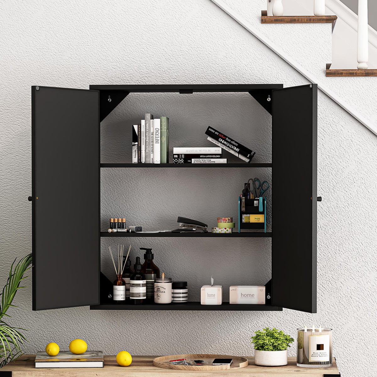 Vintage Two Door Wall Cabinet with Mirror D665694