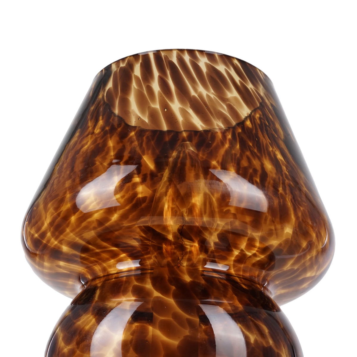 Brown Tortoise 8" Glass Mushroom Lamp Q985