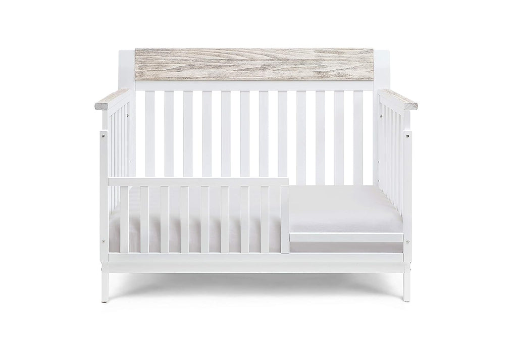 White and Wire Brushed Wood 4 in 1 Convertible Crib Q717552