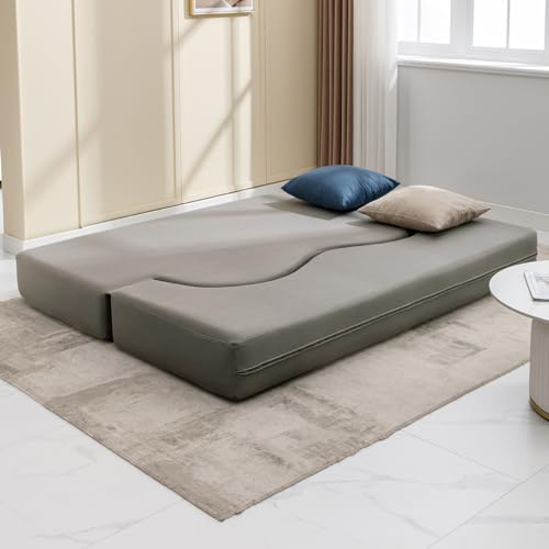 Queen Size Floor Sofa Bed with Memory Foam, Light Gray F744908