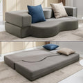 Queen Size Floor Sofa Bed with Memory Foam, Light Gray F744908
