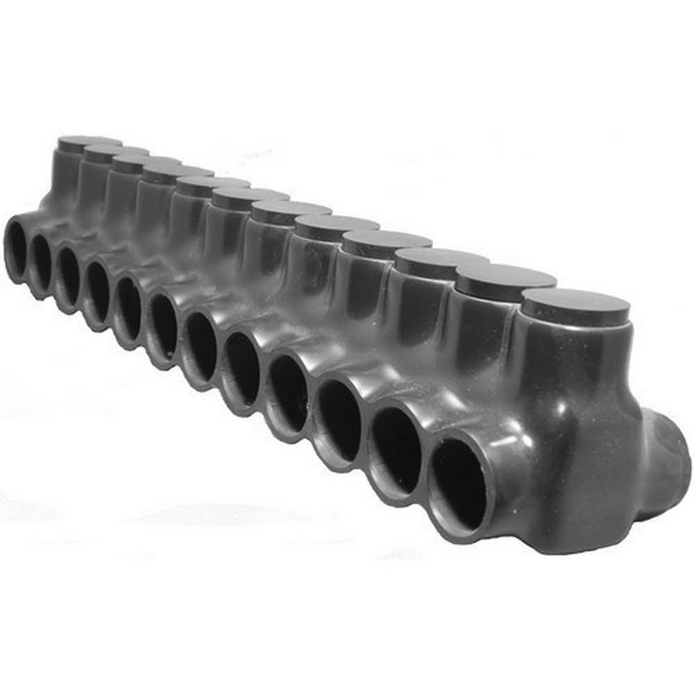 Black Insulated Multi Cable Connector Dual Entry 12 Ports Y766