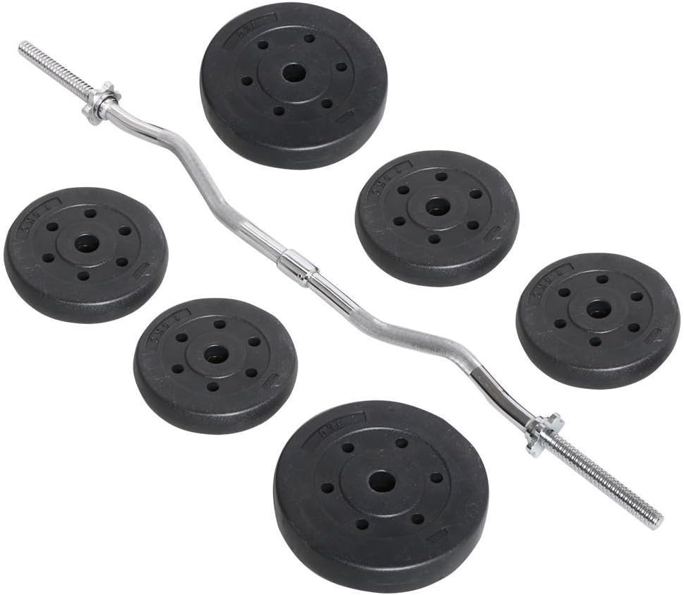 Olympic Bar Barbell Set Adjustable Weight Plates K7531