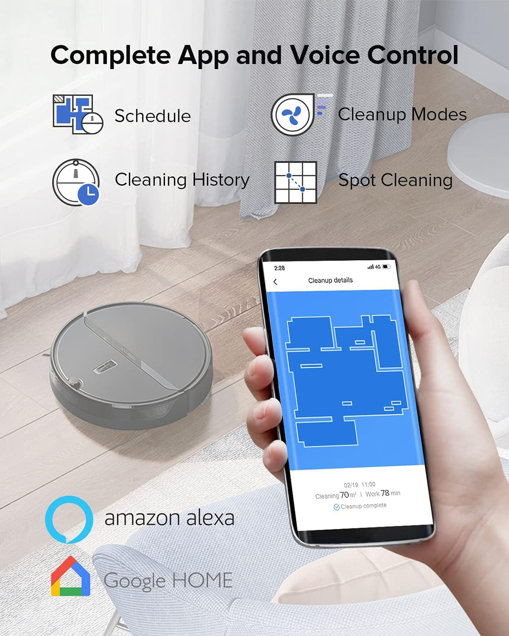 Robot Vacuum and Mop Combo with 2000 Pa Suction H659