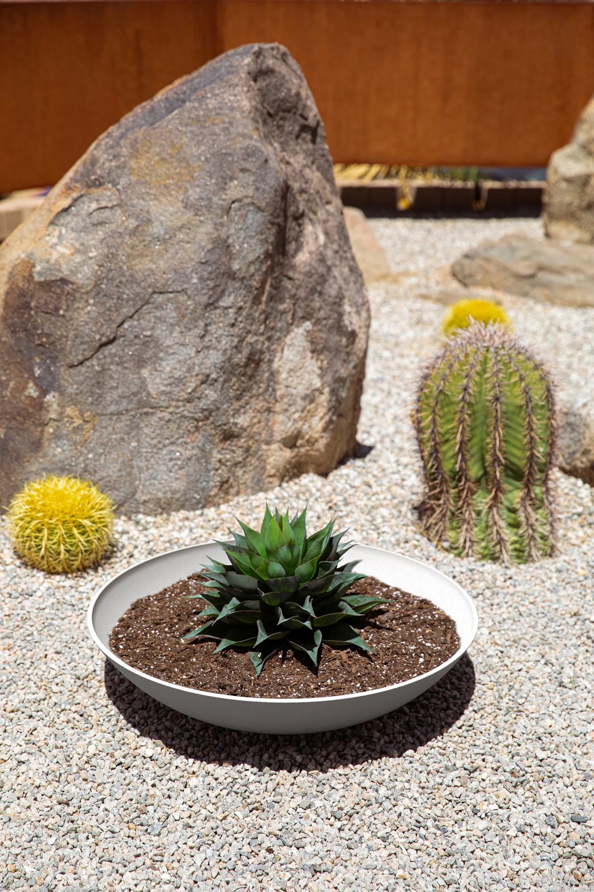 24" Plastic-Stone Planter 2-Pack White P14507