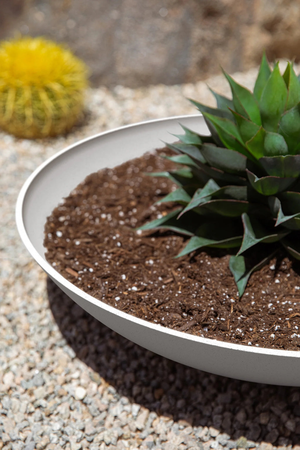 24" Plastic-Stone Planter 2-Pack White P14507