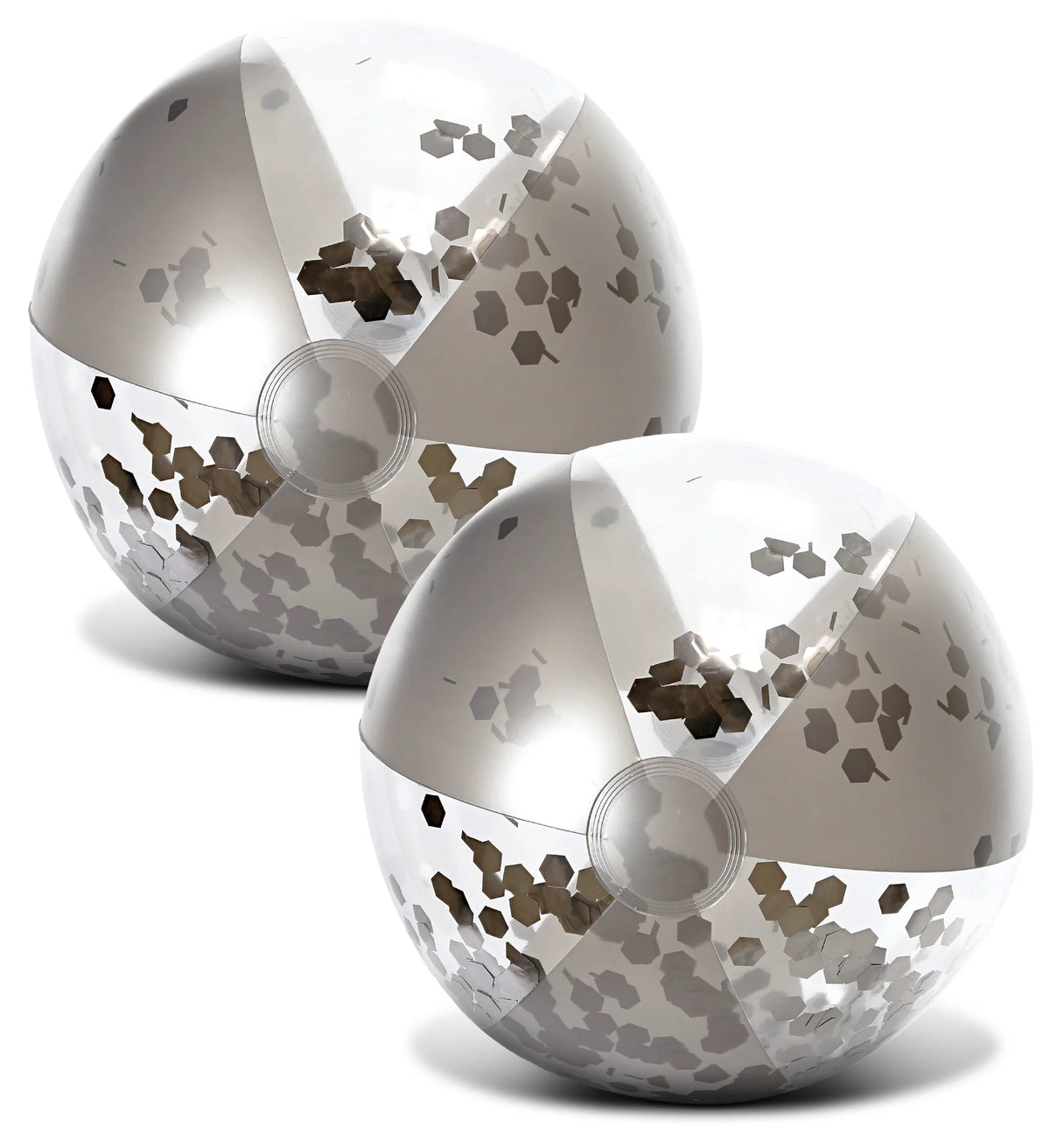 Silver & Gold Inflatable Beach Balls Set of 4, 16 Inch Y626