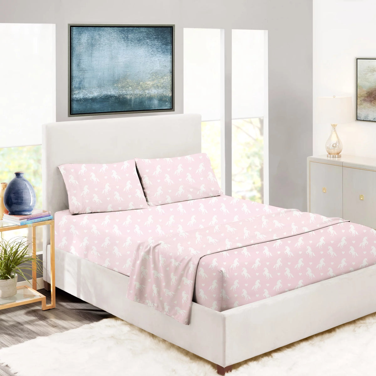 Pink 3-Pieces Microfiber Twin Sheet Sets B6343