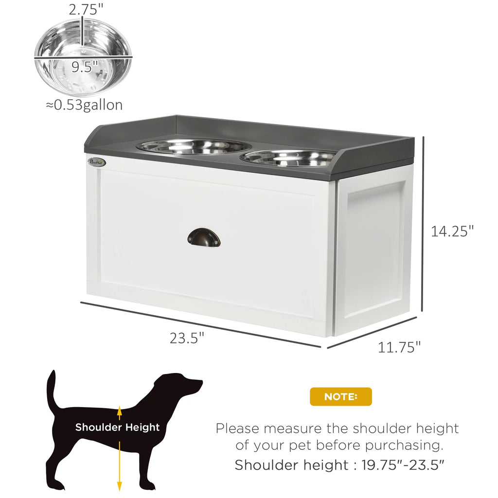 Large Elevated Dog Bowls with 2 Stainless Steel Bowls Z301